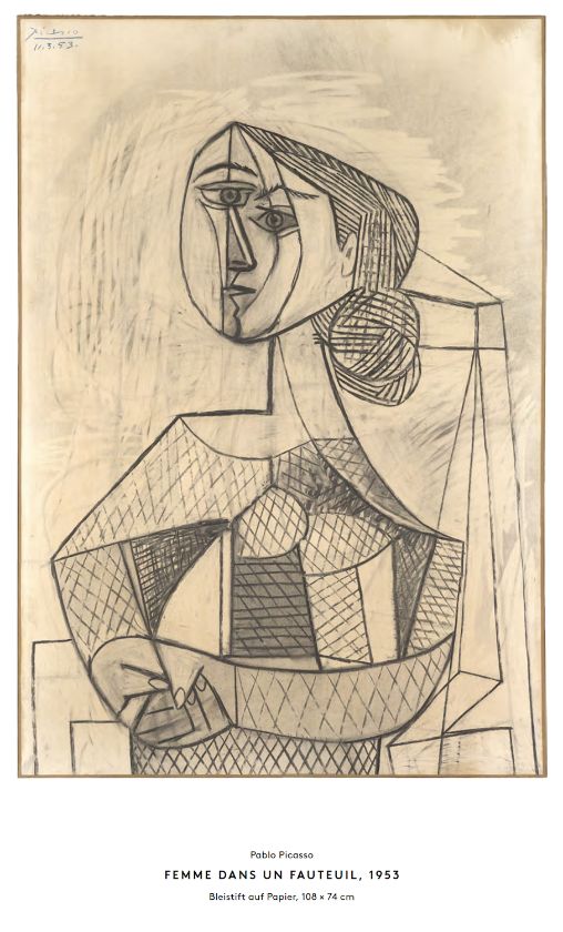 Pablo Picasso: FEMME DANS UN FAUTEUIL, 1953 – {source?html}